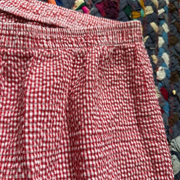 Vintage Red White Gingham Embroidered Cropped Pants Women’s Plus Size 2X Spring - Picture 6 of 14